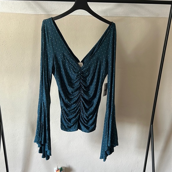 FREE PEOPLE BELL SLEEVE BLOUSE - Picture 1 of 5
